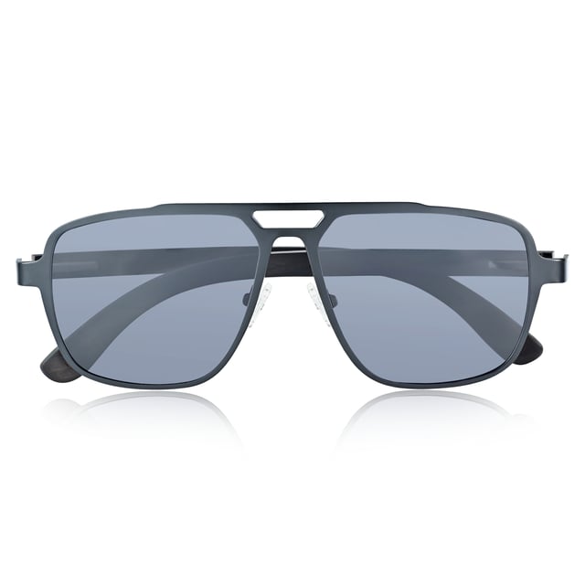 Earth Wood Avila Polarized Sunglasses - Black/Black Frame: Black Metal ; Arm: Black Wood; Earpiece: Black Wood; Lens: Black Multi-Layer Triacetate Cellulose (TAC); Mirrored Lens: No; Gradient Lens: No; Polarization: Optical Quality; UV Protection: 100% UVA/UVB; Hinge: Spring Loaded Stainless Steel; Adjustable Nosepads: Yes; Lens Width: 55mm; Temple Length: 157mm; Bridge Width: 20mm.