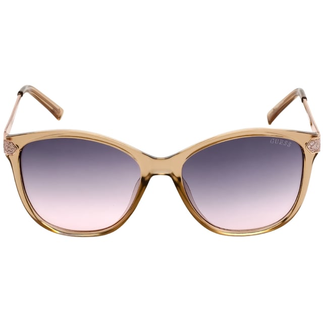 Experience the stunning combination of shiny beige and gradient bordeaux with these Guess Sunglasses. The sleek frames and perfect 57X17X140 size will bring a sense of style and sophistication to any look. Whether you're lounging by the pool or strutting through the city, these sunglasses will make a statement and elevate your fashion game. Don't miss out on this must-have accessory!