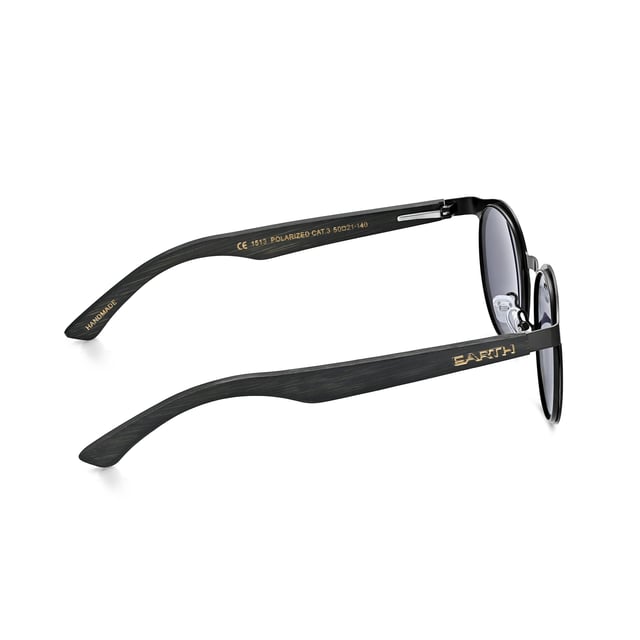 Frame: Black Metal ;  Arm: Black Wood; Earpiece: Black Wood; Lens: Black Multi-Layer Triacetate Cellulose (TAC); Mirrored Lens: No; Gradient Lens: No; Polarization: Optical Quality; UV Protection: 100% UVA/UVB; Hinge: Spring Loaded Stainless Steel; Adjustable Nosepads: Yes; Lens Width: 60mm; Temple Length: 148mm; Bridge Width: 20mm.
