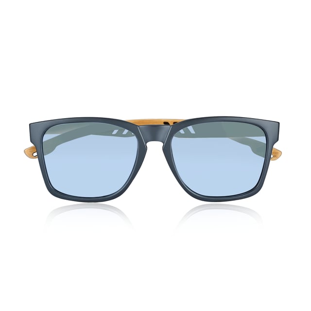 Frame: Sanded Black Polycarbonate ;  Arm: Carbonized Bamboo Wood; Earpiece: Carbonized Bamboo Wood; Lens: Silver Multi-Layer Triacetate Cellulose (TAC); Mirrored Lens: No; Gradient Lens: No; Polarization: Optical Quality; UV Protection: 100% UVA/UVB; Hinge: Spring Loaded Stainless Steel; Adjustable Nosepads: Yes; Lens Width: 44mm; Temple Length: 143mm; Bridge Width: 19mm.