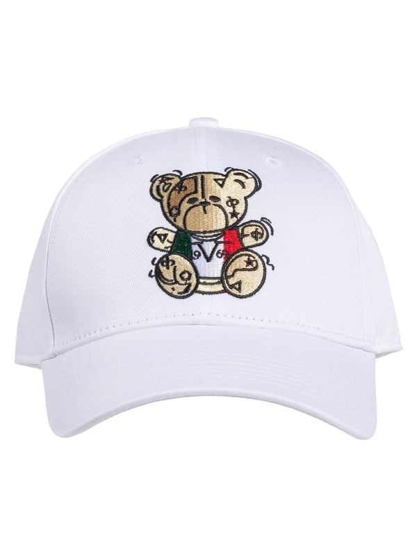 19v69 ITALIA Cap ULLI geeft je outfit een speelse charme met zijn geborduurde berenmotief in Italiaanse look. Gemaakt van puur katoen is het de perfecte metgezel voor zonnige dagen met een stijlfactor.