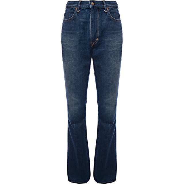 98% Cotton, 2% Polyurethane Womens Tom Ford  Stone Washed Denim Flare Jeans In Blue