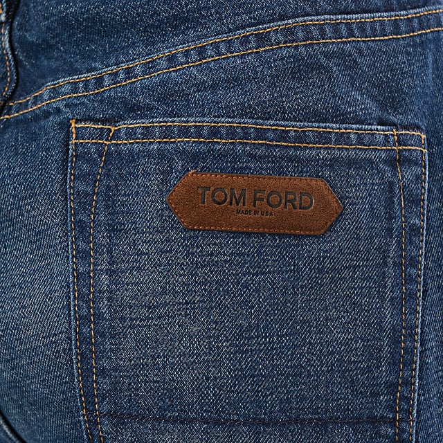 98% Cotton, 2% Polyurethane Womens Tom Ford  Stone Washed Denim Flare Jeans In Blue