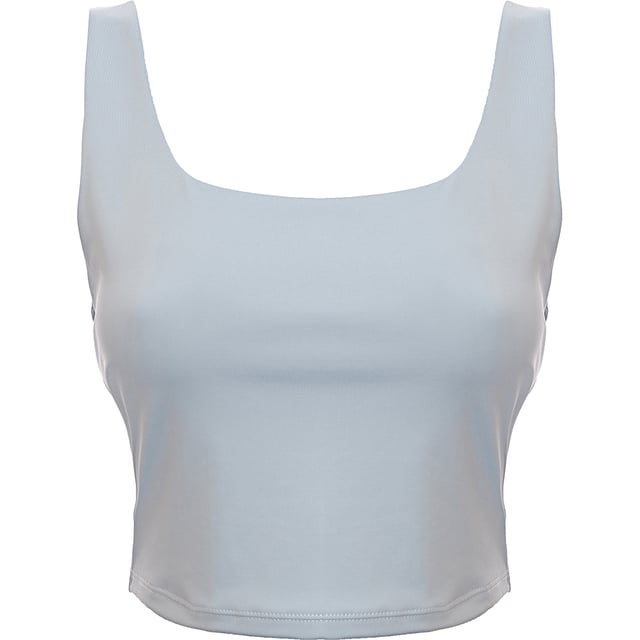 Main: 82% Polyester, Main: 18% Elastane Womens South Beach Square Neck Longline Crop Top In Blue