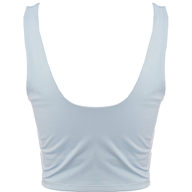 Main: 82% Polyester, Main: 18% Elastane Womens South Beach Square Neck Longline Crop Top In Blue