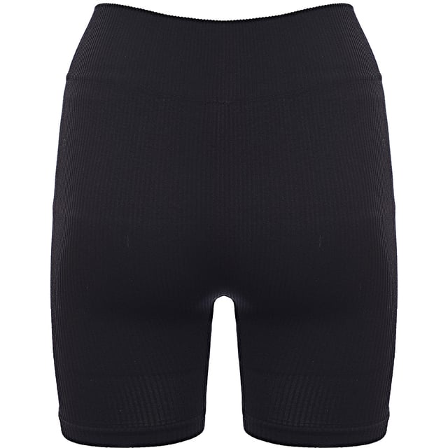 Body: 94% Nylon, Body: 6% Elastane Womens South Beach Rib High Waisted Short In Black