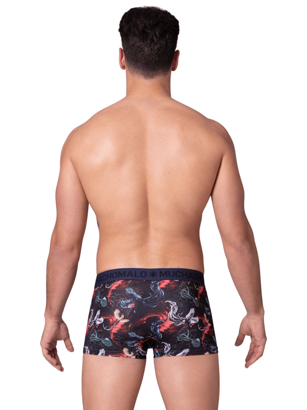 Die Boxershorts/Unterhosen von Muchachomalo sitzen wie angegossen und sind aus hochwertiger Baumwolle gefertigt. Ein weiches, elastisches Logobündchen aus Mikrofasermaterial sorgt für zusätzlichen Komfort.  Spezifikationen • Normale Passform • Flach genähte Nähte für zusätzlichen Komfort • Weiches Bündchen mit dem Muchachomalo-Logo  Pflege • Waschbar bei 30 Grad • Nicht im Trockner trocknen • Bügeln bei mäßiger Temperatur (2 Punkte)  Warum Muchachomalo? Muchachomalo arbeitet nur mit Fabriken, die BSCI- und OEKO-TEX-zertifiziert sind. Diese Fabriken haben es sich zum Ziel gesetzt, die Arbeitsbedingungen kontinuierlich zu verbessern. Sie setzen sich für das Recht auf die Bildung von Gewerkschaften, sichere Arbeitsbedingungen und gegen Zwangs- und Kinderarbeit ein. Sie ermöglichen es auch Verbrauchern und Unternehmen, verantwortungsvolle Entscheidungen zu treffen, die unseren Planeten für zukünftige Generationen schützen.