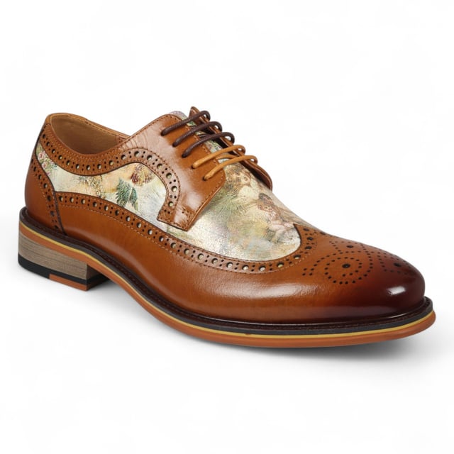 Add a unique touch to your formal wardrobe with the Scott Men's Iconic Print Leather Brogue Shoes. Crafted from 100% premium leather, these brogues combine style, durability, and comfort. Featuring classic brogue detailing with decorative patterns, they bring elegance and sophistication to any look.

Unique Iconic Print for a bold, stylish statement
Premium Leather for durability and luxury
Classic Brogue Detailing for timeless appeal
Lace-Up Design for an adjustable fit