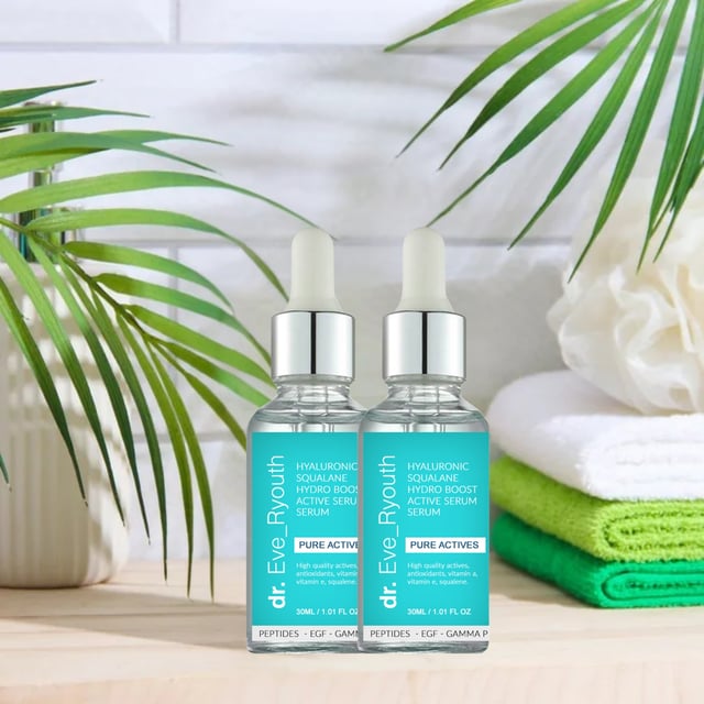 "Skin plumping Hyaluronic acid & Squalane to give long lasting moisture. For dewy hydrated skin. Light weight formula for instant absorption into the skin. 


Formulated for: 
Dry/Dehydarted skin 
Fine lines 
To use the Hyaluronic Acid Squalane Hydro Boost Active Serum, apply a few drops to clean skin in the morning and evening. Gently massage the serum into your face and neck until fully absorbed. With two bottles, you can ensure your skin receives optimal hydration and nourishment. For best results, follow with your preferred moisturiser after the serum has been absorbed, locking in the hydration and enhancing your skin's overall appearance.