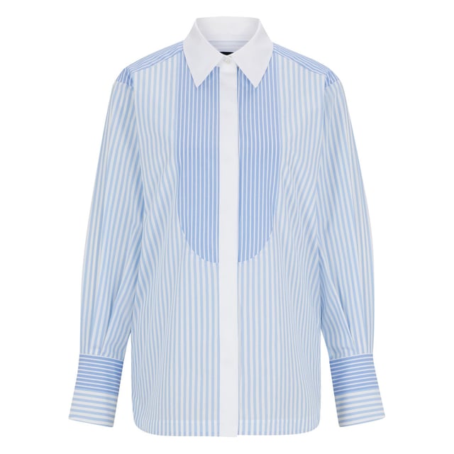 Women's Boss Betallina Pure-Cotton Blouse. Shirt from the BOSS collection made of patterned fabric. Model made of exceptionally comfortable, cotton material.- Loose cut for full freedom of movement.- Button fastening.- Buttoned cuffs.- Model with collar.- Thin, non-elastic fabric. Material: 100% Cotton. Ref: 50511828969.