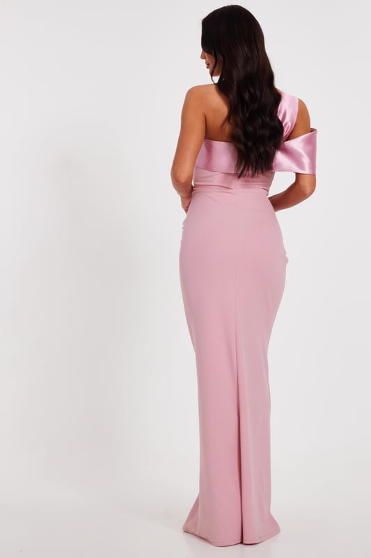 Blush One Shoulder Maxi Dress