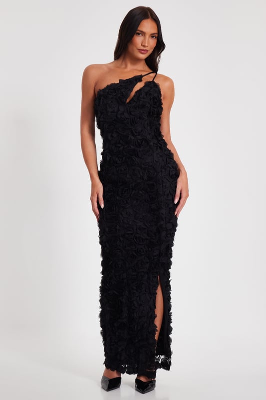 - Asymmetric neckline - 3d floral detail - Cut out detail - Zip closure - Model height: 5'6" - Model wears uk 8 / us 4 / eur 36 - Always check the wash care label - Cool hand wash with mild detergent
