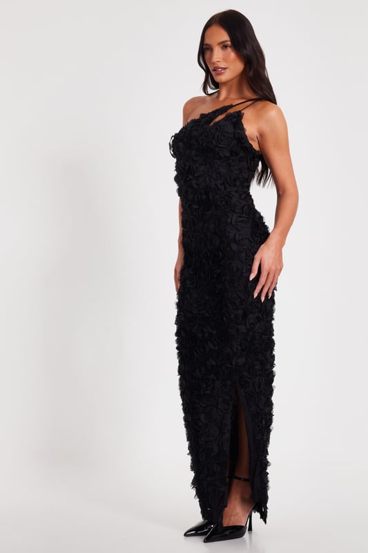 - Asymmetric neckline - 3d floral detail - Cut out detail - Zip closure - Model height: 5'6" - Model wears uk 8 / us 4 / eur 36 - Always check the wash care label - Cool hand wash with mild detergent