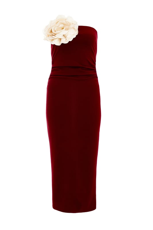 - Bandeau neckline - Corsage detail - Ruched waist - Bodycon style - Model height: 5'3" - Model wears uk 6 / us 2 / eur 34 - Always check the care wash label - Cool hand wash with mild detergent