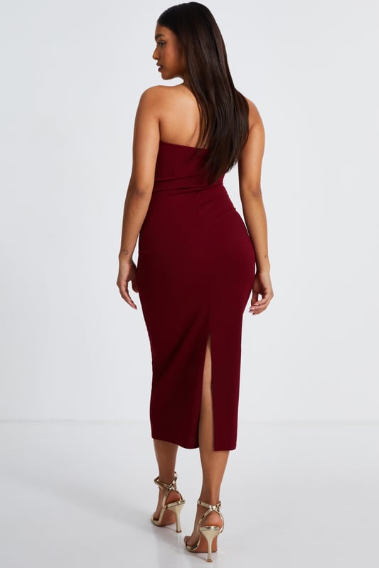 - Bandeau neckline - Corsage detail - Ruched waist - Bodycon style - Model height: 5'3" - Model wears uk 6 / us 2 / eur 34 - Always check the care wash label - Cool hand wash with mild detergent