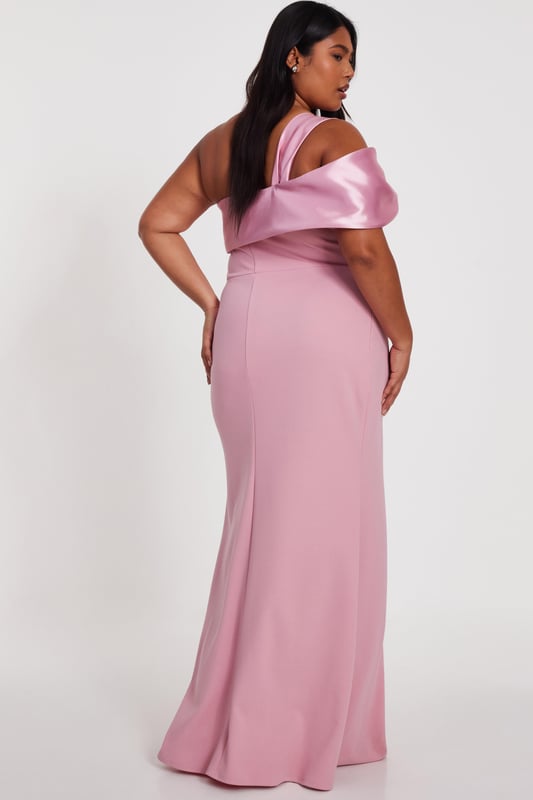 - Asymmetric design - Satin neckline - Knot detail - High leg split - Model height: 5'7" - Model wears uk 18 / us 14 / eur 46 - Always check the wash care label - Cool hand wash with mild detergent