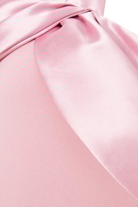 - Asymmetric design - Satin neckline - Knot detail - High leg split - Model height: 5'7" - Model wears uk 18 / us 14 / eur 46 - Always check the wash care label - Cool hand wash with mild detergent