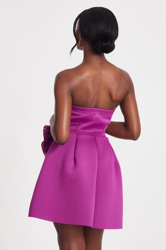 - Bandeau neckline - 3d flower detail - Seam details - A-line shape - Model height: 5'8" - Model wears uk 8 / us 4 / eur 36 - Always check the wash care label - Cool hand wash with mild detergent