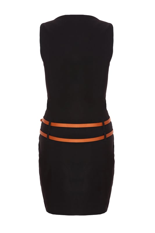 - Boat neck - Double belt detail - Bodycon fit - Mini length - Model height: 5'9" - Model wears uk 8 / us 4 / eur 36 - Always check the wash care label - Cool hand wash with mild detergent