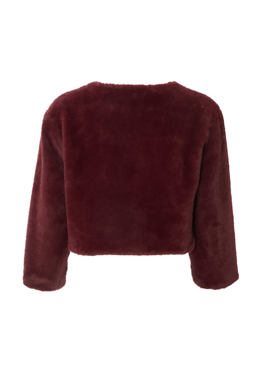 - Faux fur finish - Cropped sleeves - Hook and eye closure - Cropped fit - Cape style - Always check the wash care label - Cool hand wash with mild detergent
