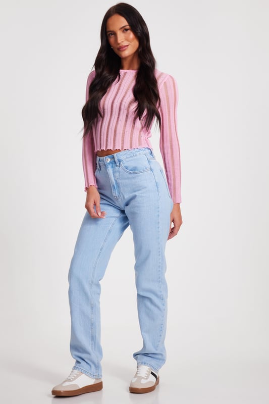 - Knitted finish - Round neckline - Diamante detail - Long sleeves - Model height: 5'6" - Model wears uk 8 / us 4 / eur 36 - Always check the wash care label - Cool hand wash with mild detergent