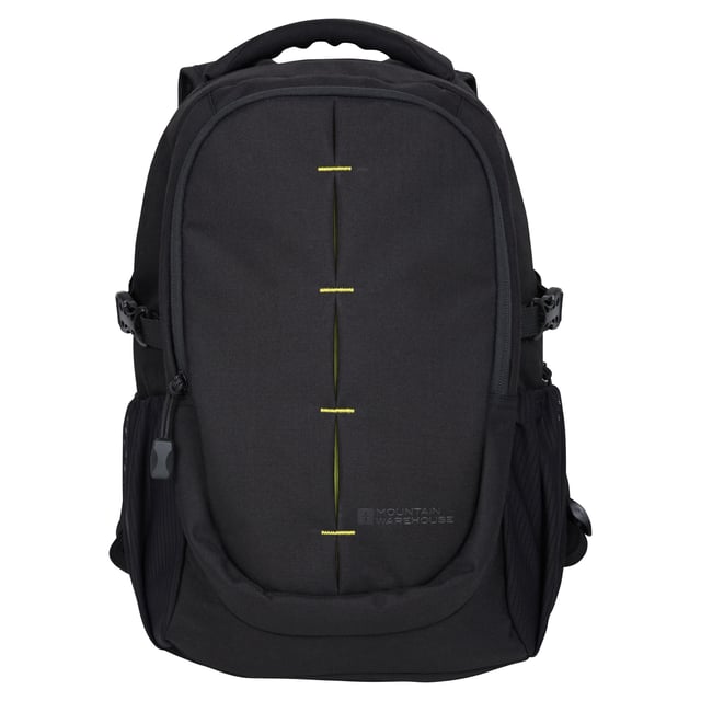 100% Polyester. Length: 43cm. Width: 28cm. Height: 13.5cm. Capacity: 18L. Pockets: Bottle, Padded Laptop Pocket. Compartments: 2 Main Compartments, Zipped. 2 x Padded Handles, Adjustable Shoulder Strap, Cabin Friendly, Padded Back, Sternum strap. Fabric Technology: Breathable, Soft.