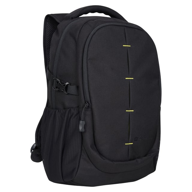 100% Polyester. Length: 43cm. Width: 28cm. Height: 13.5cm. Capacity: 18L. Pockets: Bottle, Padded Laptop Pocket. Compartments: 2 Main Compartments, Zipped. 2 x Padded Handles, Adjustable Shoulder Strap, Cabin Friendly, Padded Back, Sternum strap. Fabric Technology: Breathable, Soft.