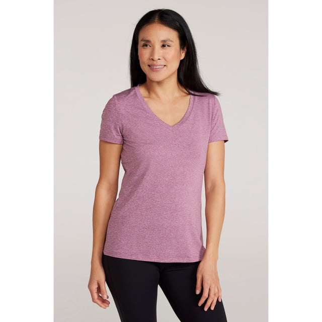 90% Polyester, 10% Elastane. Design: Plain. Sleeve-Type: Short-Sleeved. Neckline: V Neck. Fabric Technology: Lightweight, Moisture Wicking, Quick Dry. 4 UK: 32 in. 6 UK: 33 in. 8 UK: 34 in. 10 UK: 35 in. 12 UK: 37 in. 14 UK: 39 in. 20 UK: 47 in. 22 UK: 50 in. 18 UK: 44 in. 16 UK: 41 in.