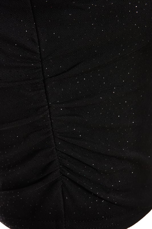 - Glitter mesh finish - Round neckline - Cropped - Sleeveless - Model height: 5'8" - Model wears uk 8 / us 4 / eur 36 - Always check the care wash label - Cool hand wash with mild detergent
