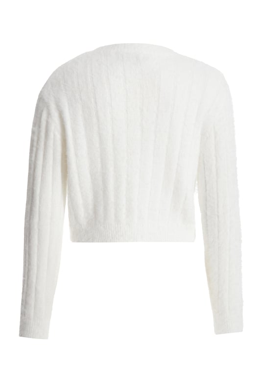 - Knitted finish - Cropped style - Long sleeves - Model height: 5' 8 " - Model wears uk 8 / us 4 / eur 36 - Always check the care wash label - Cool hand wash with mild detergent