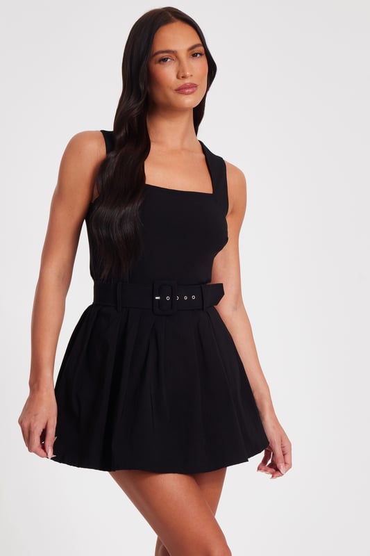 - Square neckline - Pleated - Skort style - Keyhole back - Model height: 5'6" - Model wears uk 8 / us 4 / eur 36 - Always check the wash care label - Cool hand wash with mild detergent