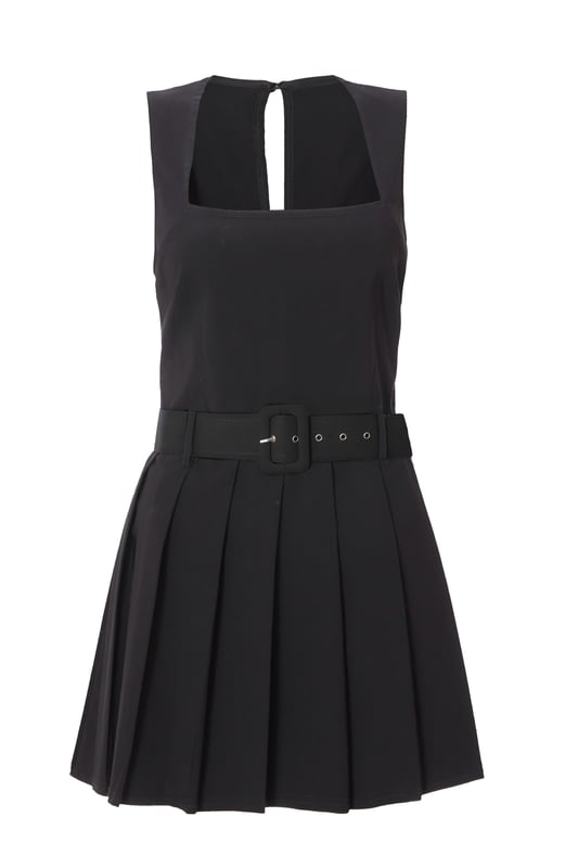 - Square neckline - Pleated - Skort style - Keyhole back - Model height: 5'6" - Model wears uk 8 / us 4 / eur 36 - Always check the wash care label - Cool hand wash with mild detergent