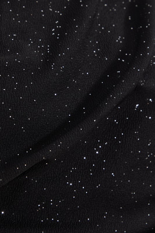 - Glitter jersey finish - Asymmetrical neckline - Cap sleeves - Draped look - Longline fit - Model height: 5' 9" - Model wears uk 8 / us 4 / eur 36 - Always check the care wash label - Cool hand wash with mild detergent