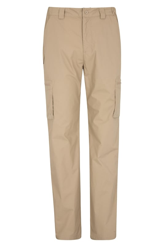 65% Polyester, 35% Cotton. Design: Logo. Fastening: Button, Zip Fly. Fabric Technology: Lightweight, Quick Dry. Belt Loops. Pockets: 2 Side Pockets, 2 Thigh Pockets, Flap Closure, 1 Back Pocket, Zip. Sun Rating: UPF 50+.
