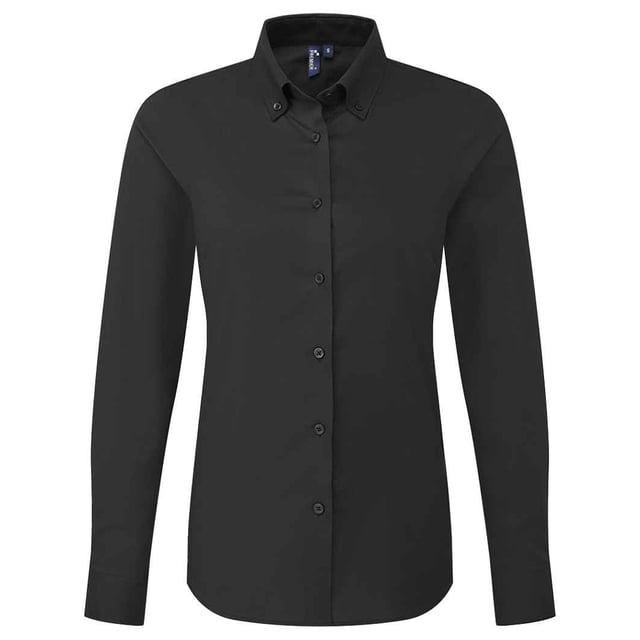 72% Mercerised Cotton, 25% Organic Cotton, 3% Elastane. Fabric: Oxford Cloth. Design: Plain. Fastening: Button. Neckline: Button-Down. Cuff: Buttoned, Gauntlet. Hem: Curved. Sleeve-Type: Long-Sleeved. Fabric Technology: Soft, Stretch. Back Darts, Back Yoke. 135gsm. Sustainability: Organic Cotton, Sedex, WRAP Certified.