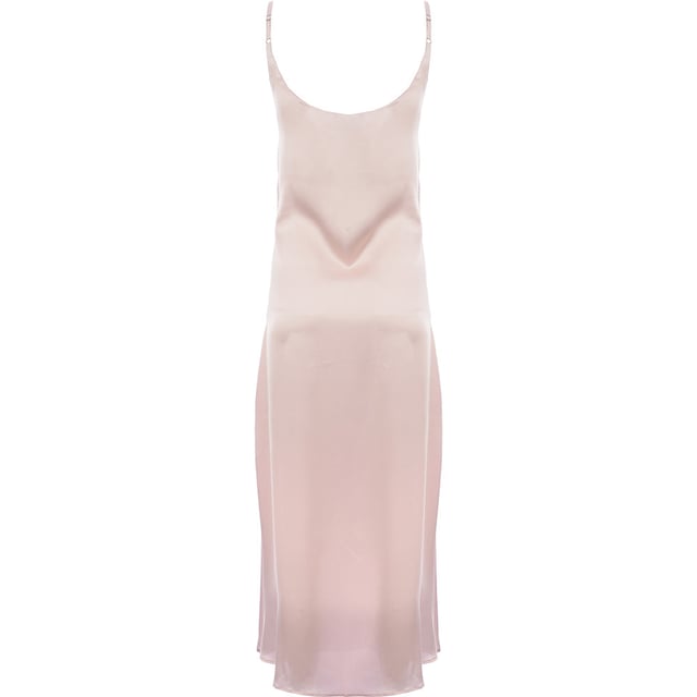 100% Polyester. AX Paris slip dress comes with a cowl neck, side splits, and adjustable straps, in a regular fit and silky feel.