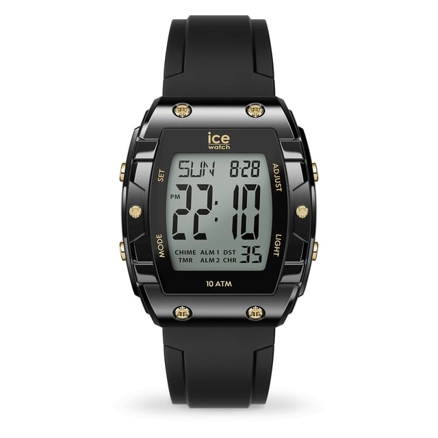 Ice Watch Ice Digit Boliday - Black Unisex's Black Watch 024564 This Ice Watch Ice Digit Boliday - Black Digital Watch for Unisex is the perfect timepiece to wear or to gift. It's Black Tonneau case combined with the comfortable Black Silicone watch band will ensure you enjoy this stunning timepiece without any compromise. Operated by a high quality Quartz movement and water resistant to 5 bars, your watch will keep ticking. Adopt a sleek, futuristic style with the ICE digit boliday. This digital watch is not just a watch, but an accessory that combines modernity and sophistication. This Digital watch has a calendar function: Day-Date as well as a Stop Watch , Countdown , Alarm and Light High quality Black Silicone strap with a secure Buckle, measuring 20 cm in length and 21 mm in width Case measurement: 37 X 44 mm,case thickness: 12 mm, case colour: Black and dial colour: LCD