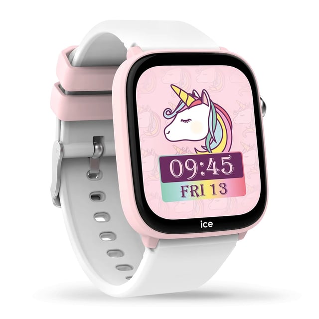 This Ice Watch Ice Smart Junior 3.0 - Find My - Pink - White Digital Watch for Girls is the perfect timepiece to wear or to gift. It's Pink  Rectangular case combined with the comfortable White Silicone watch band will ensure you enjoy this stunning timepiece without any compromise. Operated by a high quality Quartz movement and water resistant to 5 bars, your watch will keep ticking. A world first: connected children and a geolocatable watch  Patent : FR2502521  Ice-Watch unveils a unique innovation on the market: the ICE smart junior 3.0 Find My, a connected, geolocatable watch designed for children. This Digital watch has a calendar function: Day-Date as well as a Bluetooth , Stop Watch , Heart rate monitor , Apple Find My and Alarm High quality White Silicone strap with a secure Buckle, measuring 19 cm in length and 21 mm in width Case measurement: 35 X 42 mm,case thickness: 11 mm, case colour: Pink and dial colour: Multicolour