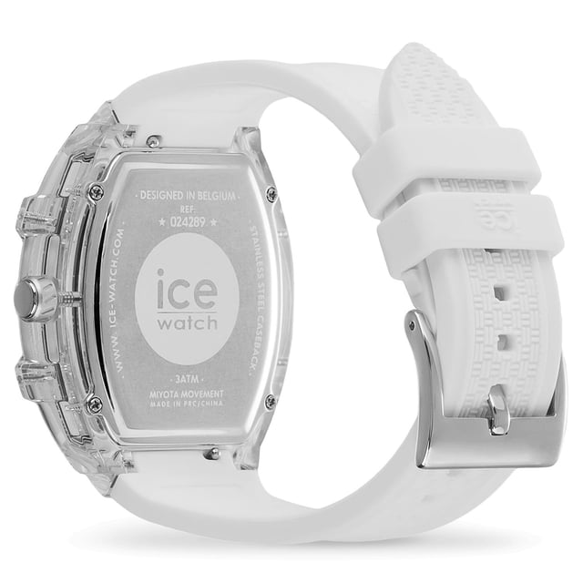 Ice Watch Ice Boliday - Clear White Skel Unisex's White Watch 024289 This Ice Watch Ice Boliday - Clear White Skel Multi Dial Watch for Unisex is the perfect timepiece to wear or to gift. It's Transparent Tonneau case combined with the comfortable White Silicone watch band will ensure you enjoy this stunning timepiece without any compromise. Operated by a high quality Quartz movement and water resistant to 3 bars, your watch will keep ticking. Opt for pure elegance with the ICE boliday clear white skeleton. This Multi Dial watch has a Calendar function: Day-Date as well as 24-hour Display High quality 20 cm length and 21 mm width White Silicone strap with a Buckle Case measurement: 40 X 48 mm,case thickness: 13 mm, case colour: Transparent and dial colour: Multicolour
