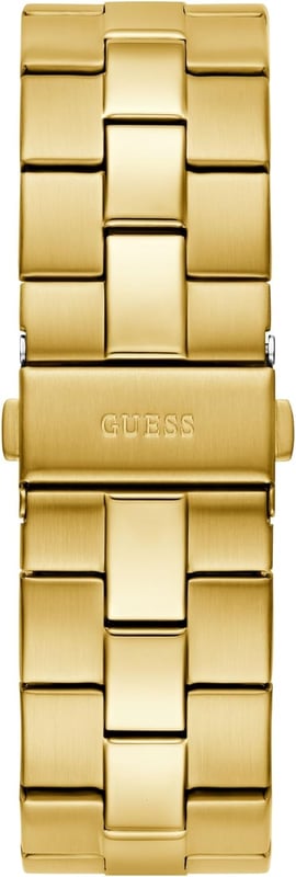 This Guess Emperor Analogue Watch for Men is the perfect timepiece to wear or to gift. It's Gold 42 mm Round case combined with the comfortable Gold Stainless steel watch band will ensure you enjoy this stunning timepiece without any compromise. Operated by a high quality Quartz movement and water resistant to 5 bars, your watch will keep ticking. A classic dress look that is sure to elevate his watch wardrobe, this style features an octagonal case shape paired with a brushed and polished bracelet. High quality 21 cm length and 25 mm width Gold Stainless steel strap with a Fold over with push button clasp Case diameter: 42 mm,case thickness: 10 mm, case colour: Gold and dial colour: Green