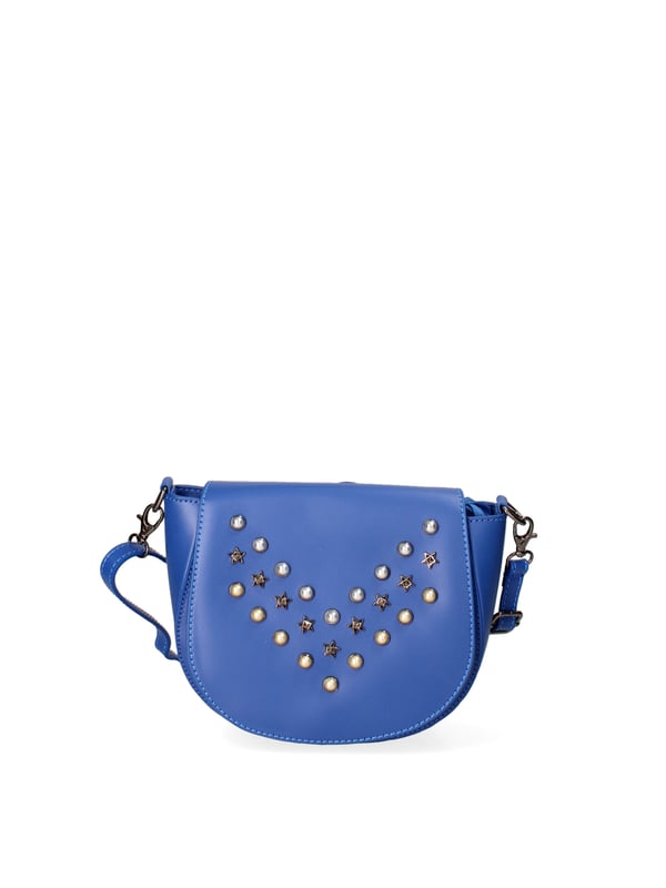 Bolso bandolera para mujer. El cierre es con botón magnético. Los bolsillos internos son uno con cremallera. Los bolsillos externos están ausentes. La bandolera es ajustable y extraíble en piel. Falta el mango. Hay un compartimento interno. El material exterior es piel auténtica arrugada. Internamente está forrado en tejido 70% algodón - 30% poliéster. Medidas: 20x17x7 cm. Hecho en Italia