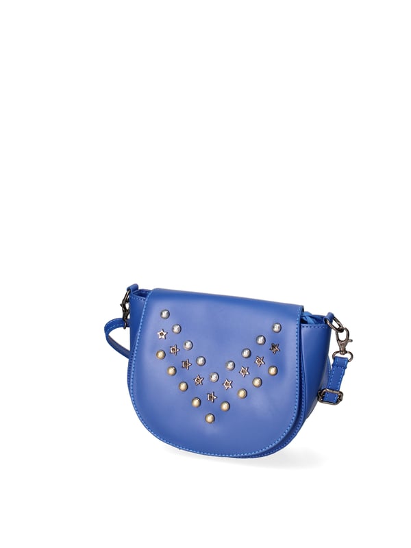 Bolso bandolera para mujer. El cierre es con botón magnético. Los bolsillos internos son uno con cremallera. Los bolsillos externos están ausentes. La bandolera es ajustable y extraíble en piel. Falta el mango. Hay un compartimento interno. El material exterior es piel auténtica arrugada. Internamente está forrado en tejido 70% algodón - 30% poliéster. Medidas: 20x17x7 cm. Hecho en Italia