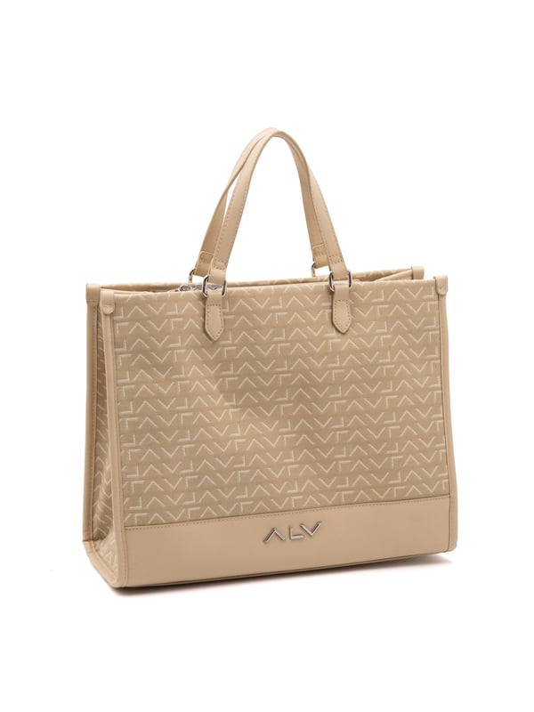 Damen-Shopper-Tasche mit Reißverschluss. zwei Reißverschluss- und zwei offene Innentaschen. fehlende Außentaschen. verstellbarer und abnehmbarer Schultergurt aus Stoff. im Ledergriff. ein Innenfach.  Außenmaterial: Innenmaterial: 100 % Polyester. Maße: 36x30x16 cm. Modeprodukt