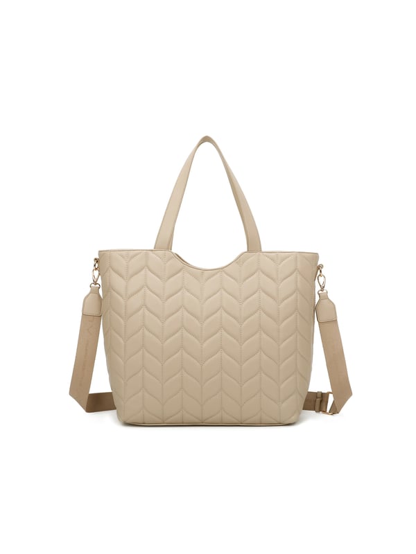 Bolso bandolera para mujer. El cierre es con botón magnético. Los bolsillos internos son dos con cremallera y dos abiertos. Los bolsillos externos están ausentes. La bandolera es ajustable y extraíble en tejido. El mango es de cuero. Hay un compartimento interno. El material externo es 100%PU. Internamente es 100% Poliéster. Medidas: 43x29x13 cm. Producto de moda