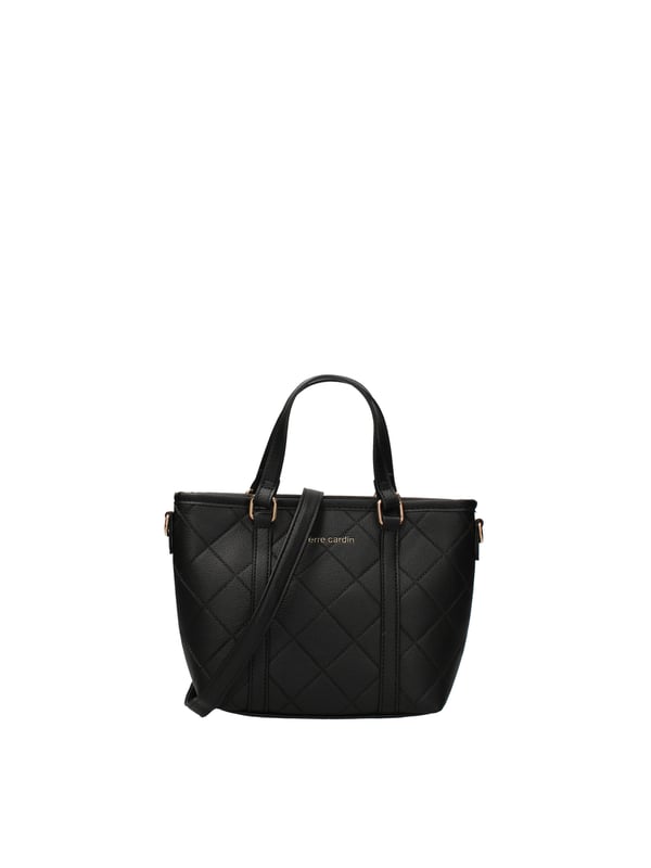 Damesschoudertas met ritssluiting. één met ritssluiting en één open binnenzak. afwezige externe zakken. ontbrekende schouderband. met leren handvat. een binnencompartiment.  extern materiaal. 100% polyester binnenkant. Afmetingen: 32x28x13 cm. Modeproduct