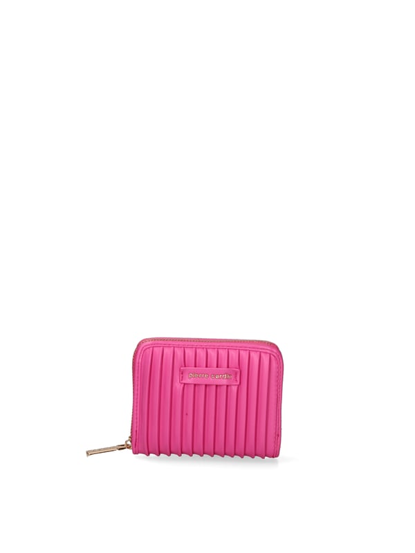 Cartera de mujer. El cierre es con cremallera. Los bolsillos internos son tarjeteros para billetes y monedas. Los bolsillos externos están ausentes. Falta la correa para el hombro. Falta el mango. Hay un compartimento interno. El material externo es 100%PU. Internamente es 100% Poliéster. Medidas: 13x10x3 cm. Producto de moda