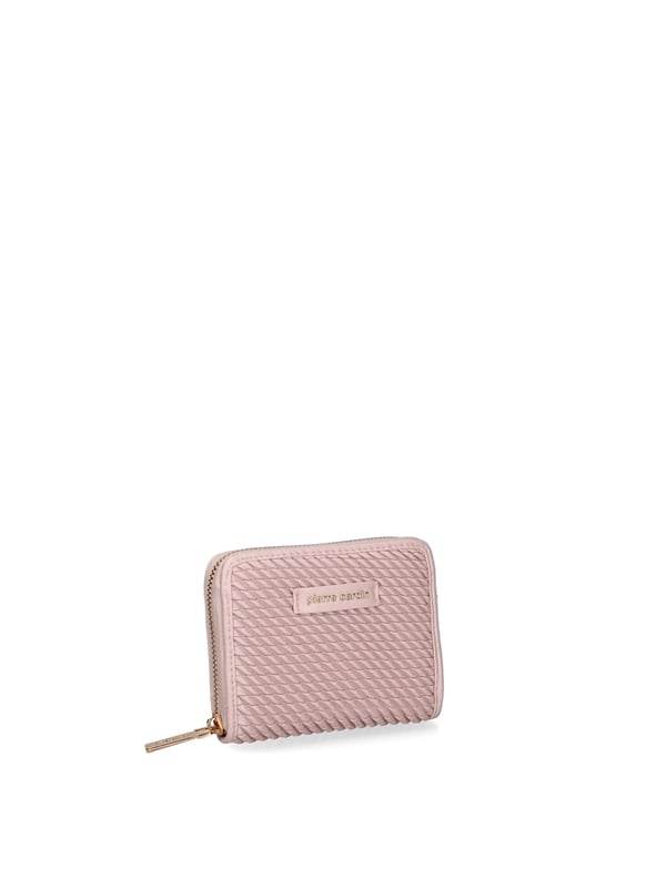 Cartera de mujer. El cierre es con cremallera. Los bolsillos internos son tarjeteros para billetes y monedas. Los bolsillos externos están ausentes. Falta la correa para el hombro. Falta el mango. Hay un compartimento interno. El material externo es 100%PU. Internamente es 100% Poliéster. Medidas: 13x10x3 cm. Producto de moda