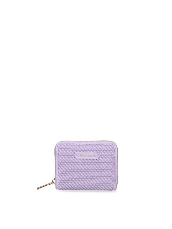 Cartera de mujer. El cierre es con cremallera. Los bolsillos internos son tarjeteros para billetes y monedas. Los bolsillos externos están ausentes. Falta la correa para el hombro. Falta el mango. Hay un compartimento interno. El material externo es 100%PU. Internamente es 100% Poliéster. Medidas: 13x10x3 cm. Producto de moda