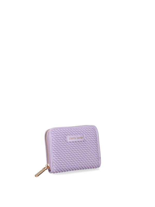 Cartera de mujer. El cierre es con cremallera. Los bolsillos internos son tarjeteros para billetes y monedas. Los bolsillos externos están ausentes. Falta la correa para el hombro. Falta el mango. Hay un compartimento interno. El material externo es 100%PU. Internamente es 100% Poliéster. Medidas: 13x10x3 cm. Producto de moda