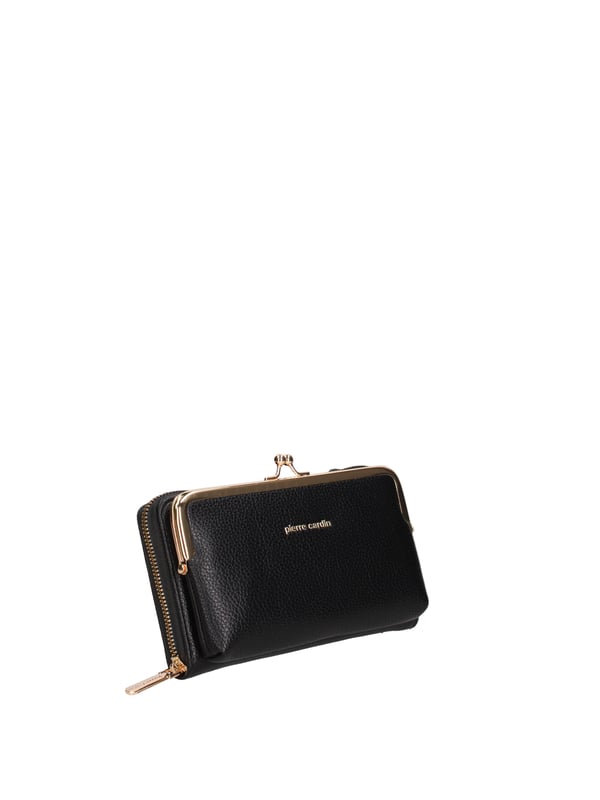 Cartera de mujer. El cierre es con cremallera. Los bolsillos internos tienen cremallera y tarjetero. Los bolsillos externos están ausentes. La bandolera es extraíble en cadena. Falta el mango. Hay dos compartimentos internos. El material externo es 100%PU. Internamente es 100% Poliéster. Medidas: 19x11x4 cm. Producto de moda